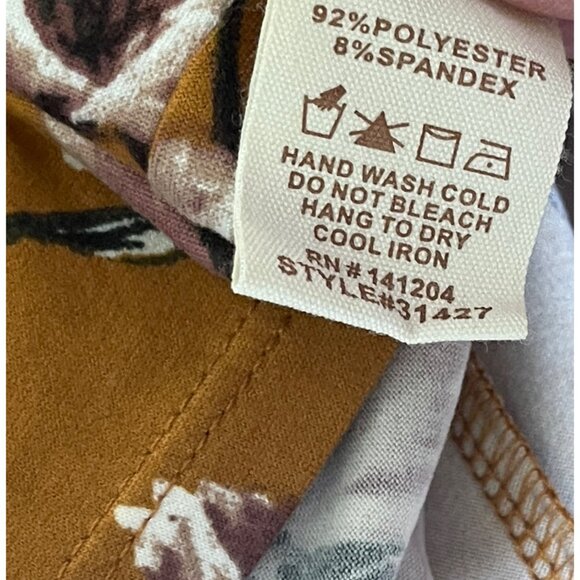 Hem & Thread Tiered Mini Dress Gold Floral S Small Long Sleeve - Picture 7 of 7